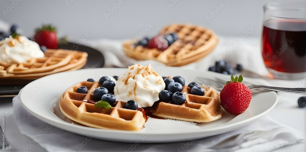 well decorated and delicious waffle breakfast well decorated and delicious waffle breakfast