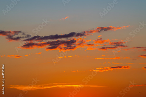 Sky gradient from blue to orange sunset