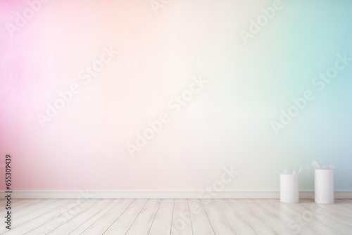 Interior view of an apartment in pastel colors