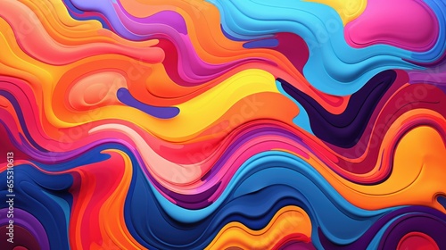 Vibrant Colors and Shapes of a Psychedelic Liquid Background © Galih