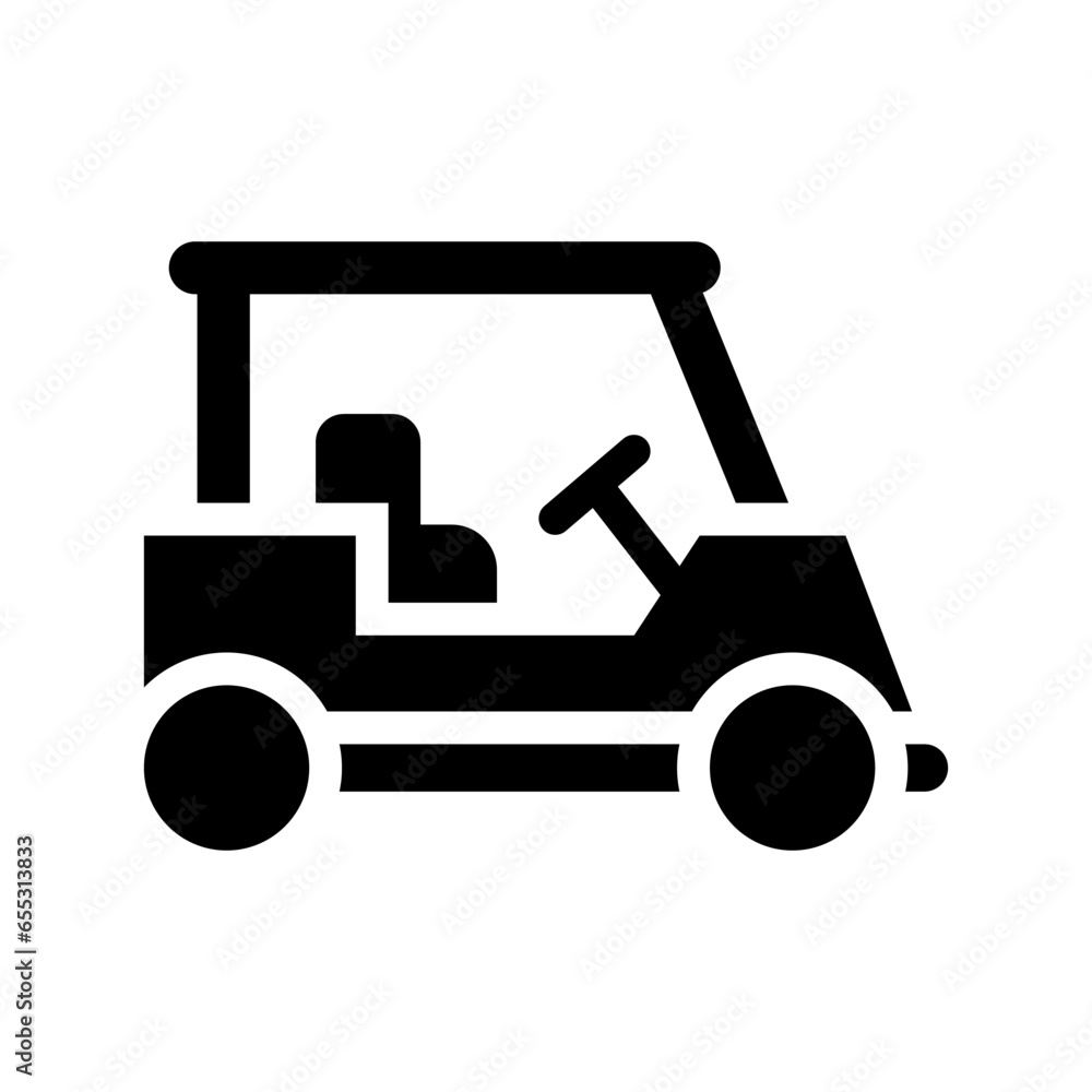 golf cart glyph icon illustration vector graphic. Simple element illustration vector graphic, suitable for app, websites, and presentations isolated on white background golf cart glyph icon illustration vector graphic. Simple element illustration vector graphic, suitable for app, websites, and presentations isolated on white background