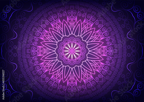 Mandala flower culture dark purple pattern digital background