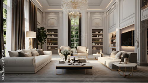 Comfortable and beautiful luxury villa interior design. lounge © Kpow27