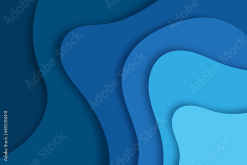 Abstract 3d wave blue background. Vector illustration