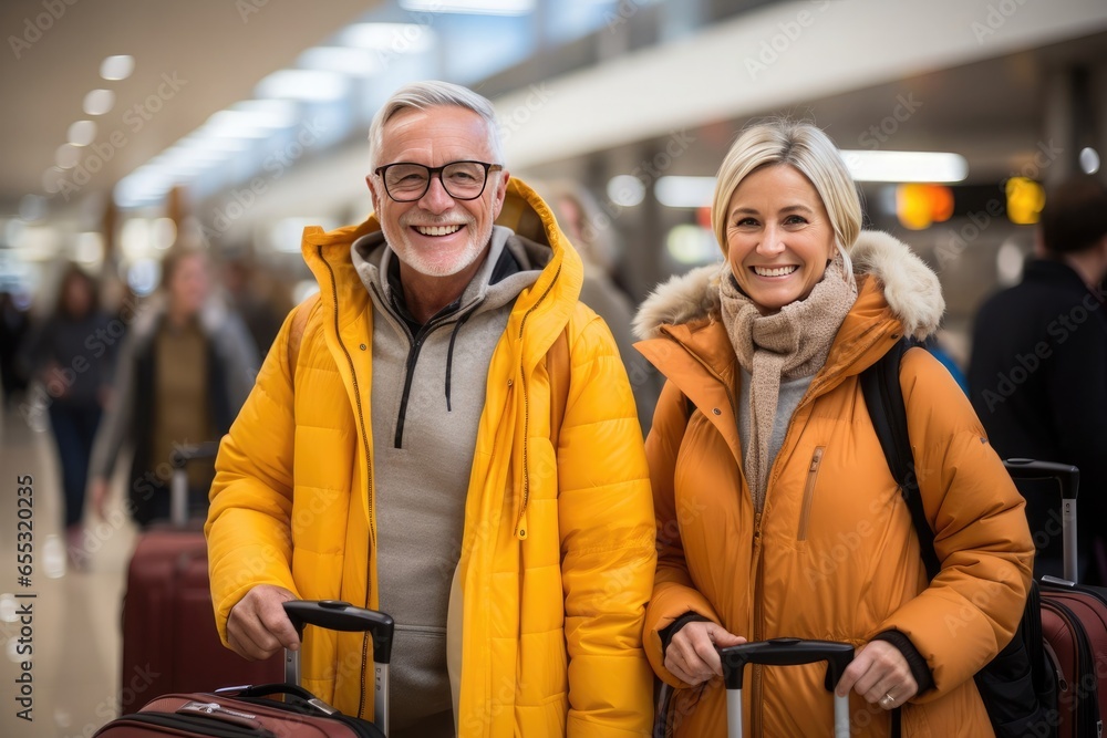 older people starting their vacation trip older people starting their vacation trip