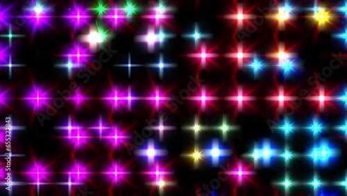 colorful abstract 4k animation with shiny glowing and blink multicolor lights with blurred bloom effect