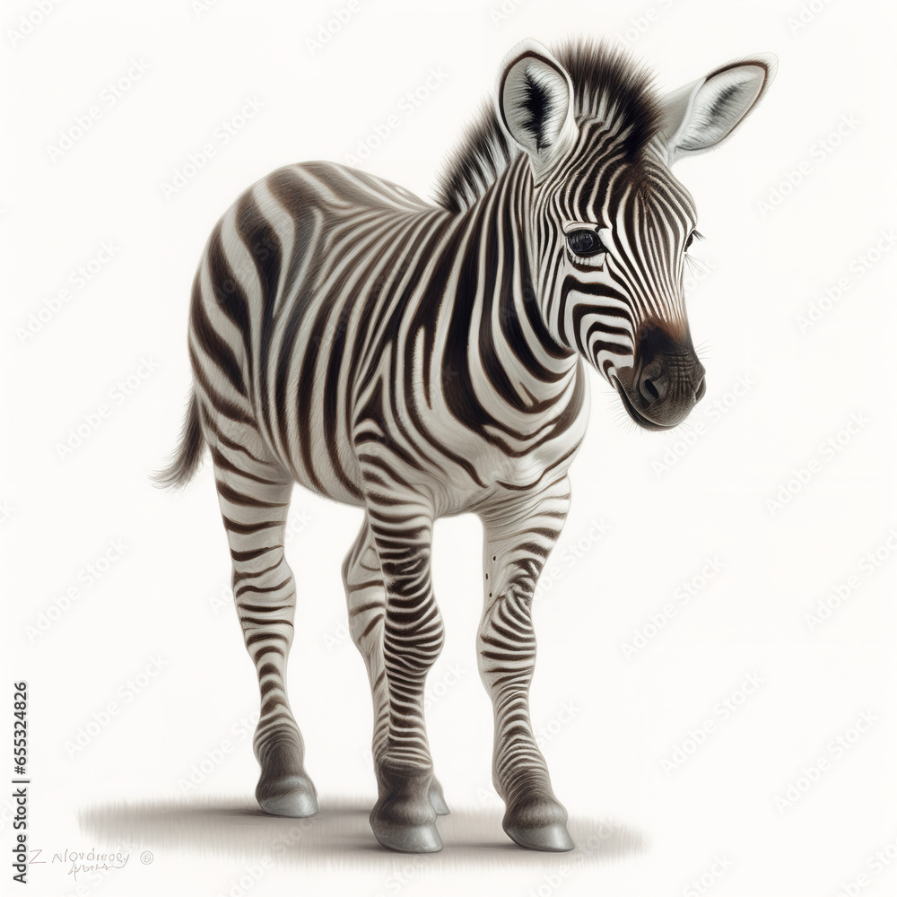Fototapeta premium baby zebra by Generative AI