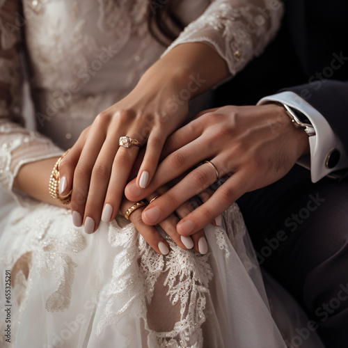 hands of bride and groom