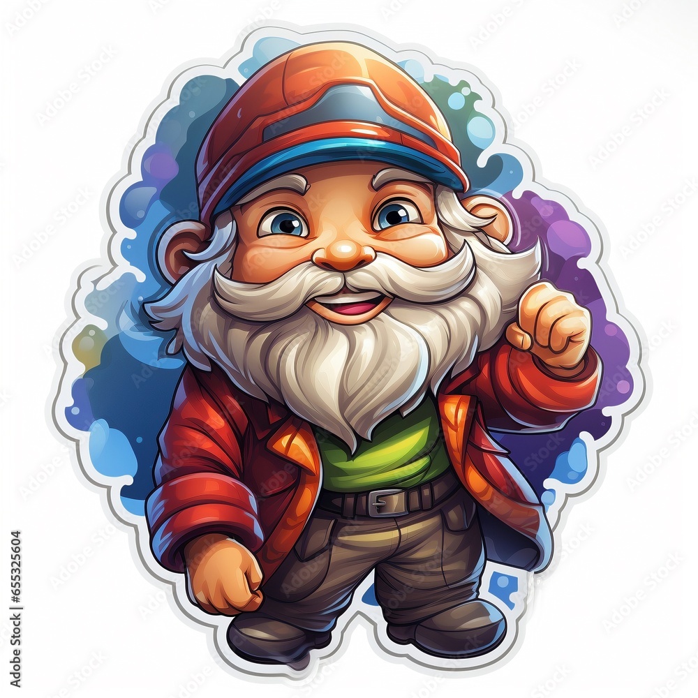 Obraz premium Gezeichneter Weihnachtsmann: Santa Claus Sticker-Design