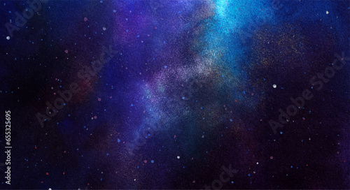 Vector cosmic illustration. Beautiful colorful space background. Watercolor Cosmos