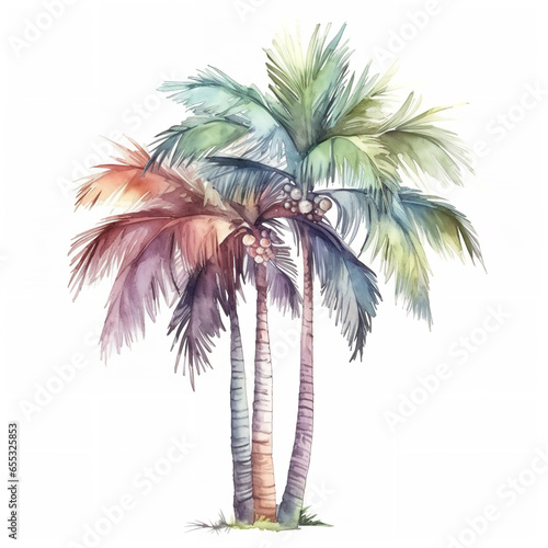 palm treas in pastel colors by Generative AI