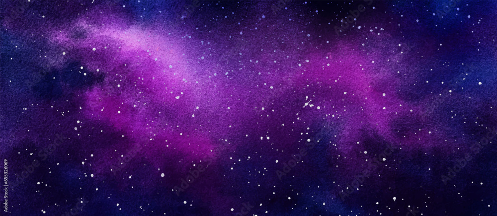 Fototapeta premium Vector cosmic illustration. Beautiful colorful space background. Watercolor Cosmos