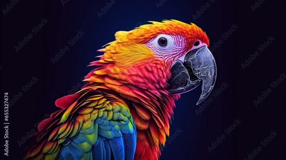 Colorful parrot cartoon generative ai Colorful parrot cartoon generative ai