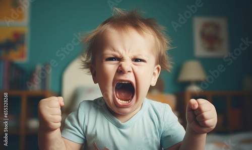 Angry tantrum kid ai, Generative AI photo