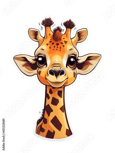 cute cartoon giraffe on white background