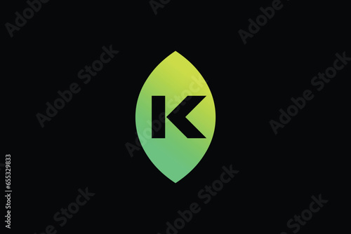 Free Download Letter K leaf trendy vector logo design - GFXLoad