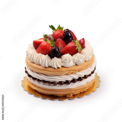 French patisserie cake on a white background