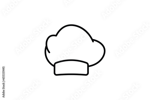 Chef's Hat Icon. Icon related to kitchen tool. Suitable for web site design, app, user interfaces. Line icon style. Simple vector design editable