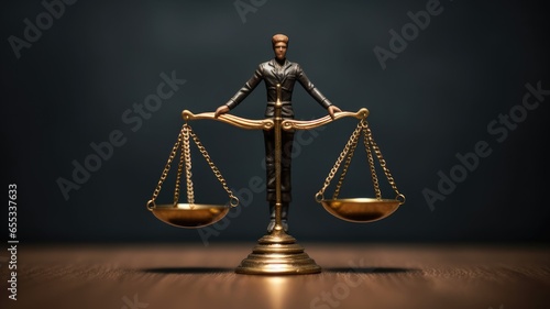A person with a scale of justice, symbolizing the ethical balance maintained in professional practice