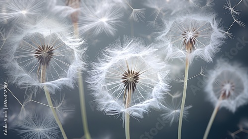 delicate details of a dandelion s fluffy seeds  ready to take flight on a warm spring day