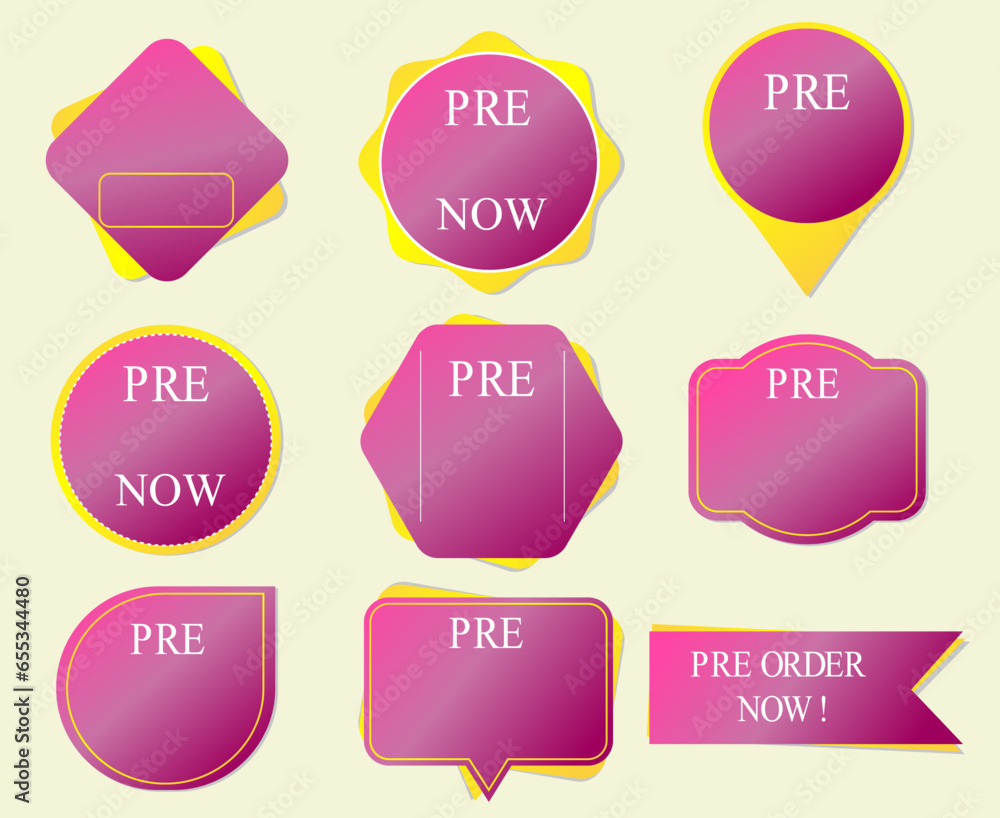 Pre order label set collection editable text Pre order label set collection editable text