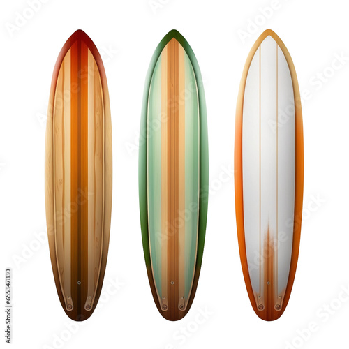 Collection of vintage wooden longboard surfboards © MiraCle72