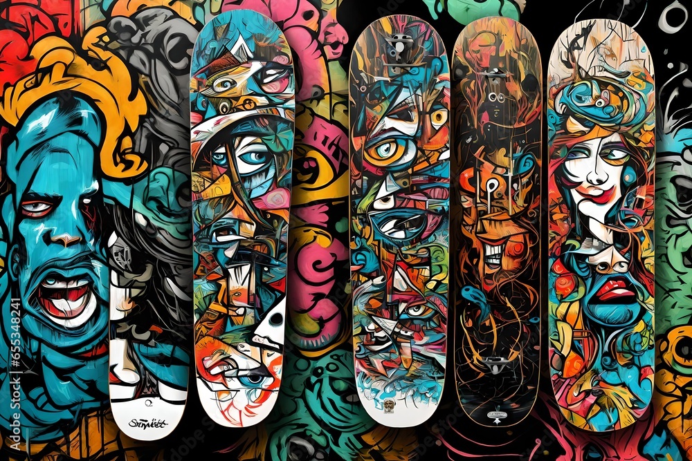 Skateboard deck design. dragon design skateboard amazing design with eye-catching color.