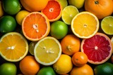 vibrant citrus fruit background. Generative AI