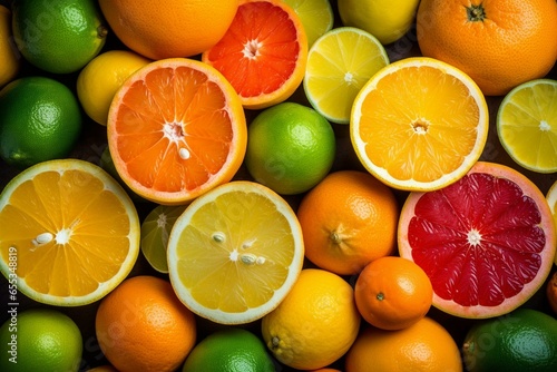 Papier peint vibrant citrus fruit background. Generative AI
