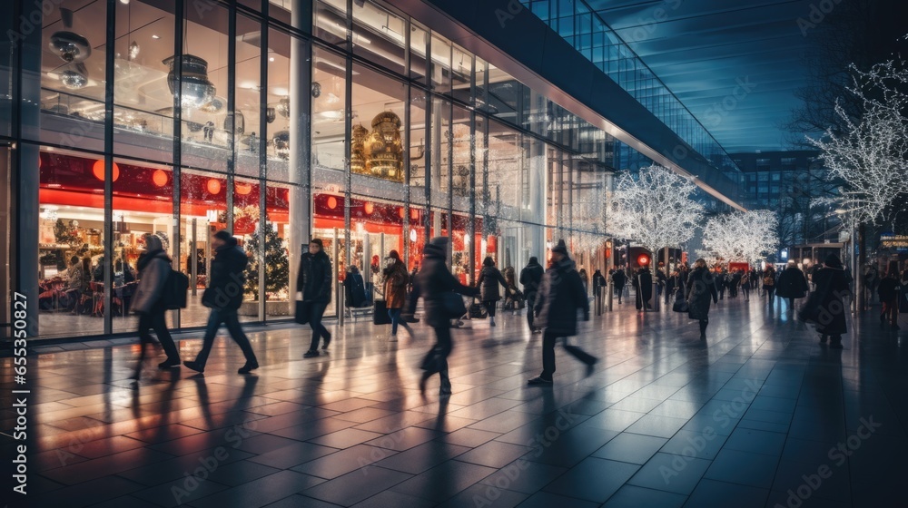 Blurred background of a modern shopping mall. Abstract motion blurred outlet. Blurred background of a modern shopping mall. Abstract motion blurred outlet.