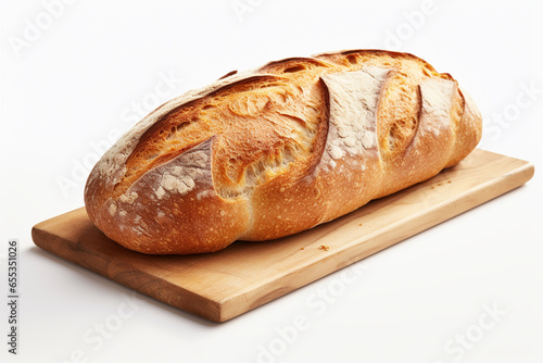 loaf of bread isolated on white background photo