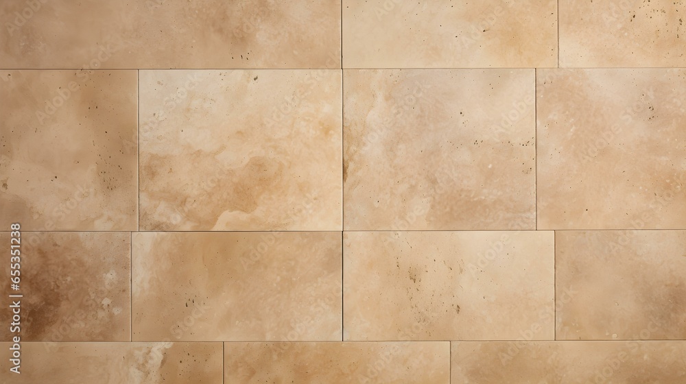 Pattern of Travertine Tiles in khaki Colors. Top View Pattern of Travertine Tiles in khaki Colors. Top View