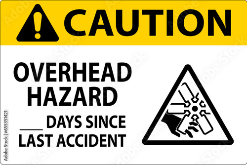 Caution Sign Overhead Hazard ___ Days Since Last Accident