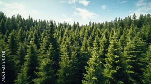 dense forest of fir trees