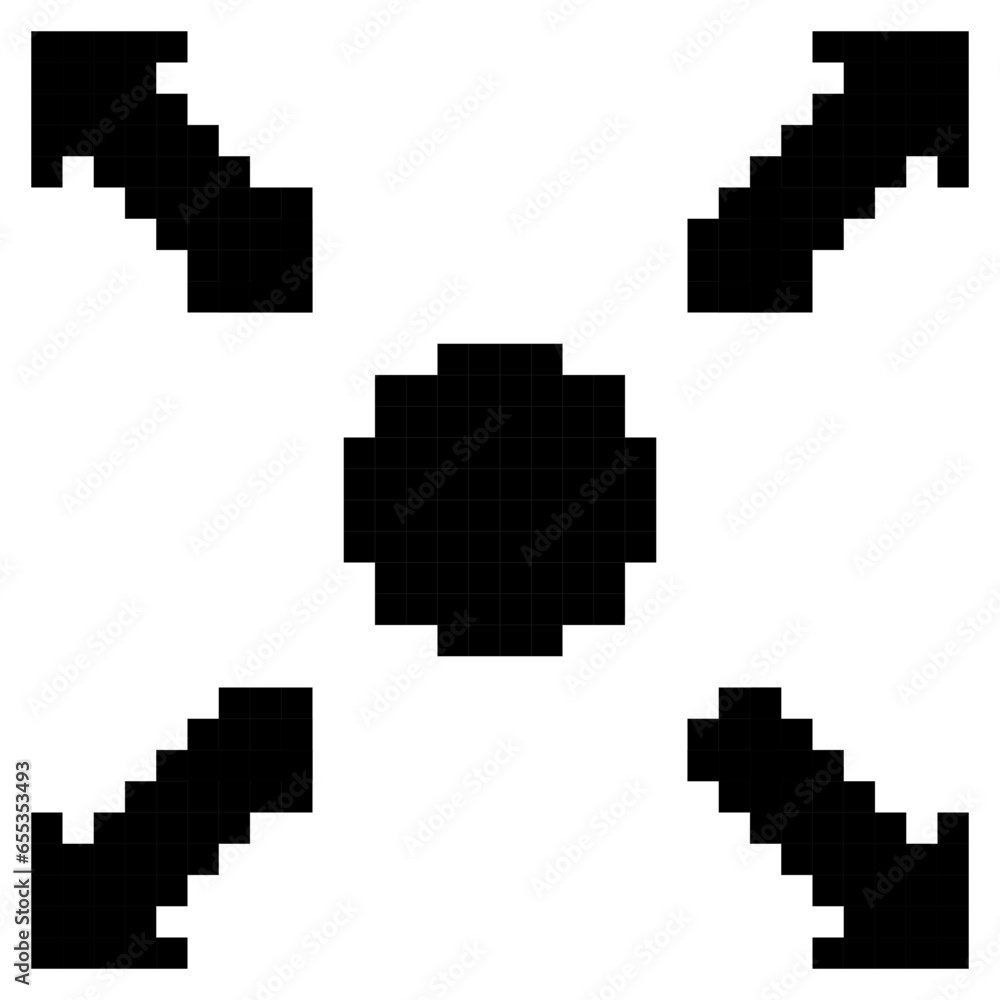 Obraz premium Arrow Solid Pixel Art Icons