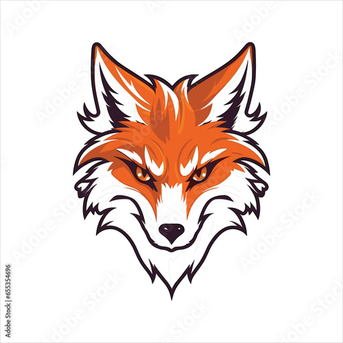 Fototapeta Naklejka Na Ścianę i Meble -  Vector fox mascot logo template with white background