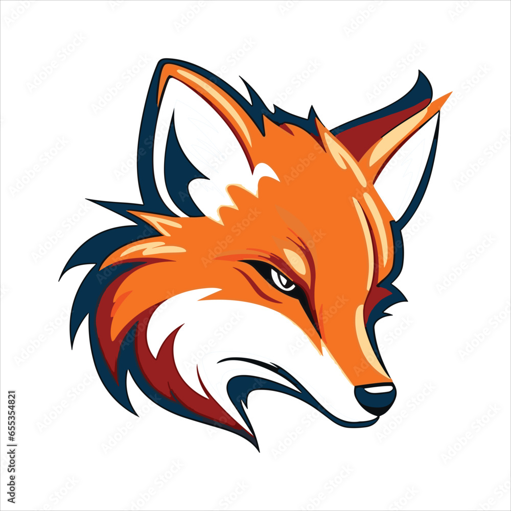 Obraz premium Vector fox mascot logo template with white background