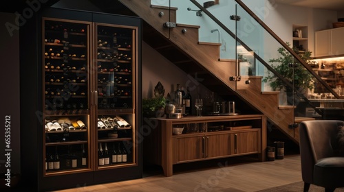 luxury wine cupboard under stairs