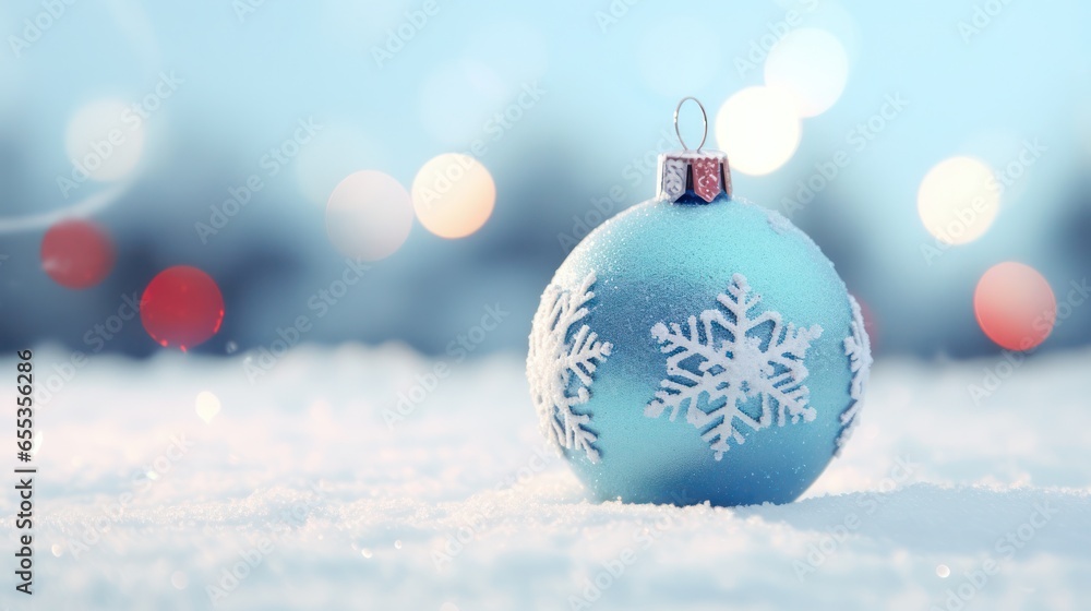 Fototapeta premium Shiny Christmas ornament, generative ai