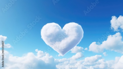 single white cloud in the shape of a heart in the sky