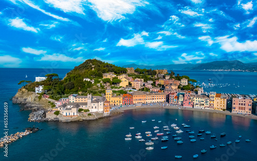 Fototapeta Naklejka Na Ścianę i Meble -  View of the Bay of Silence in Sestri Levante, Liguria, Italy