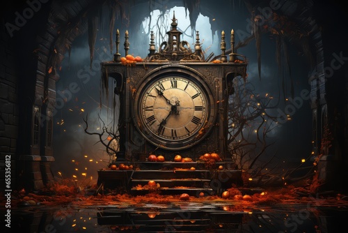 old clock in the night