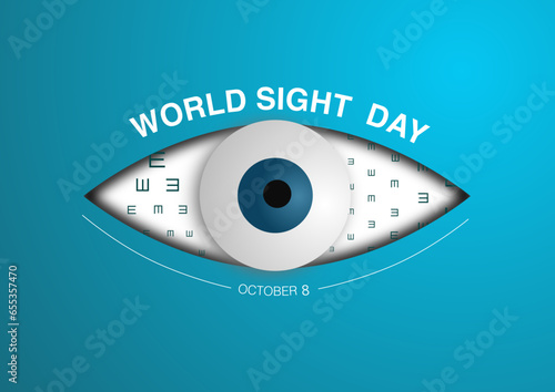 World Sight day (WSD) is observed every year in October, it is a global event meant to draw attention on blindness and vision impairment. Vector illustration