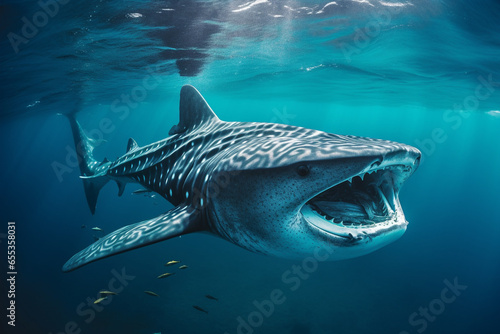 Whale shark  underwater view.