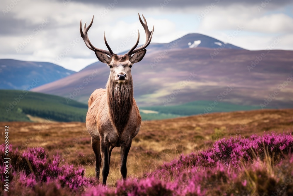 Fototapeta premium Bull elk roars in autumn rut, antlers clashing in battle for dominance. Majestic wild mammal in its natural habitat.