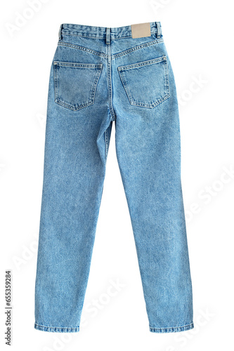 Jeans isolated on white background. Jeans, Clothing, Denim.