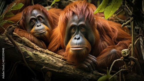 Sumatran Orangutans construct nests in trees for rest
