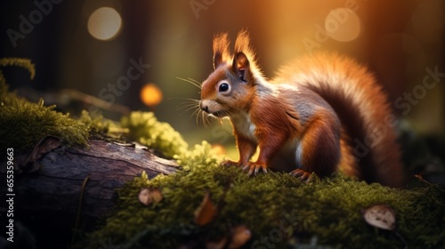 squirrel in the forest with natural habitat © Nicolas Swimmer