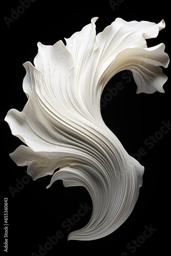 black and white abstraction of acanthus leaf.