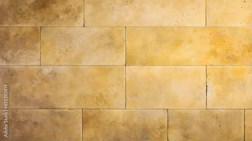 Pattern of Travertine Tiles in yellow Colors. Top View